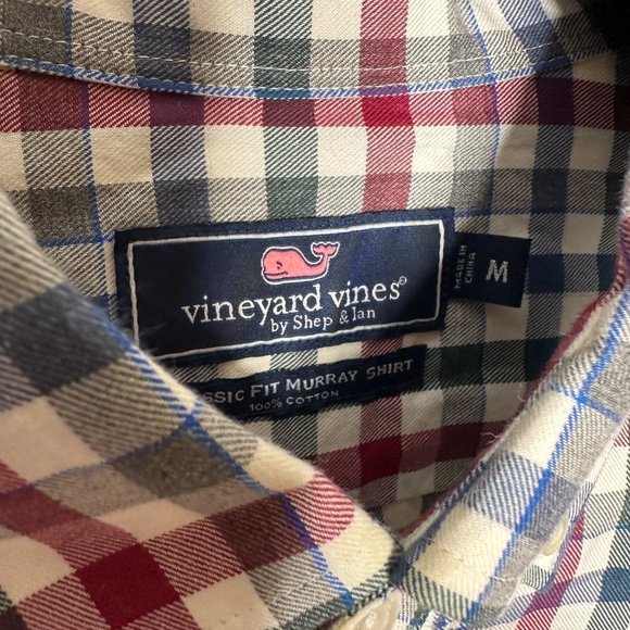 Vineyard Vines Murray Shirt Gingham Checkered Long Sleeve Button Front Size Md - Picture 4 of 5